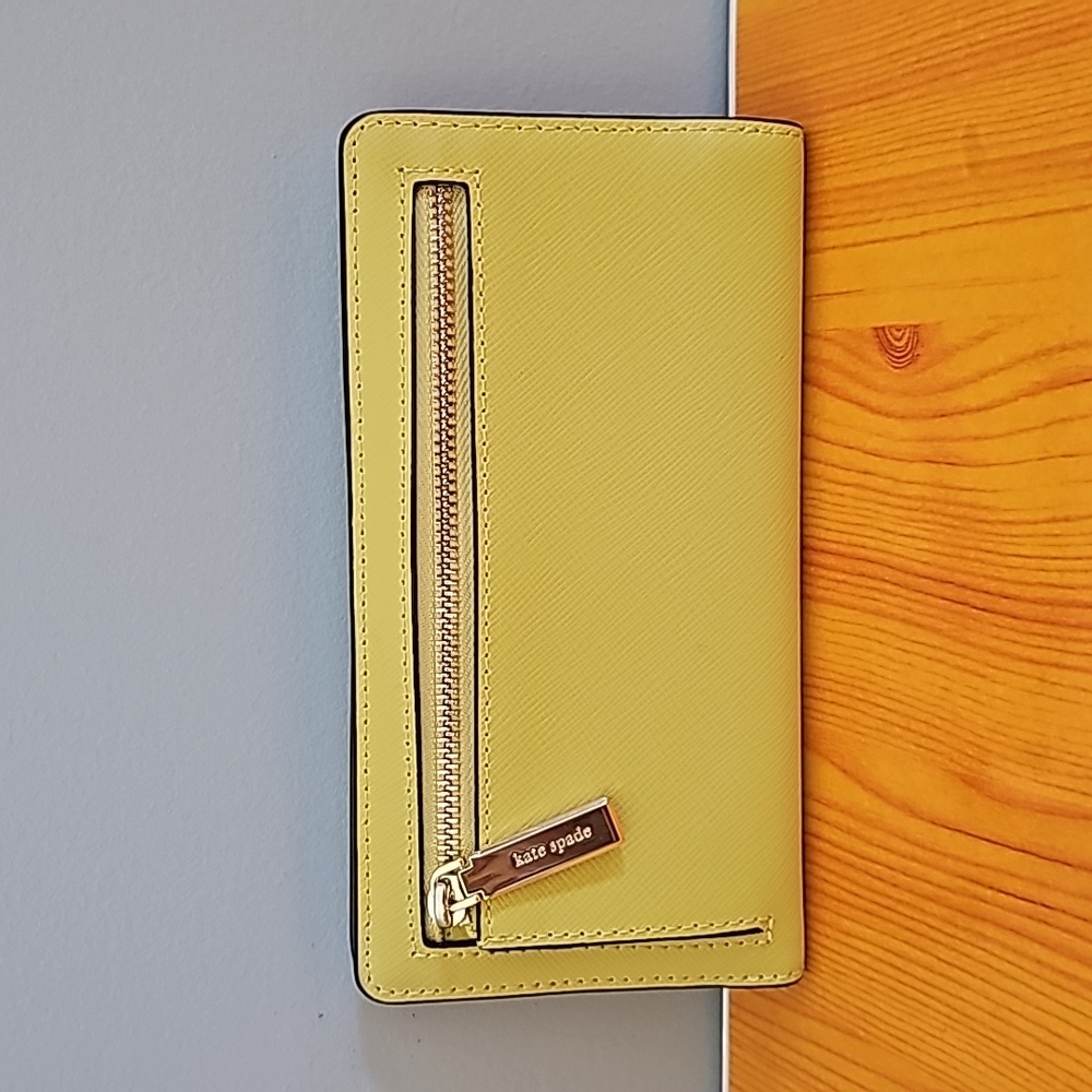 Kate Spade Madison Large Slim Bifold Wallet, Lime Slice - Picture 5 of 8